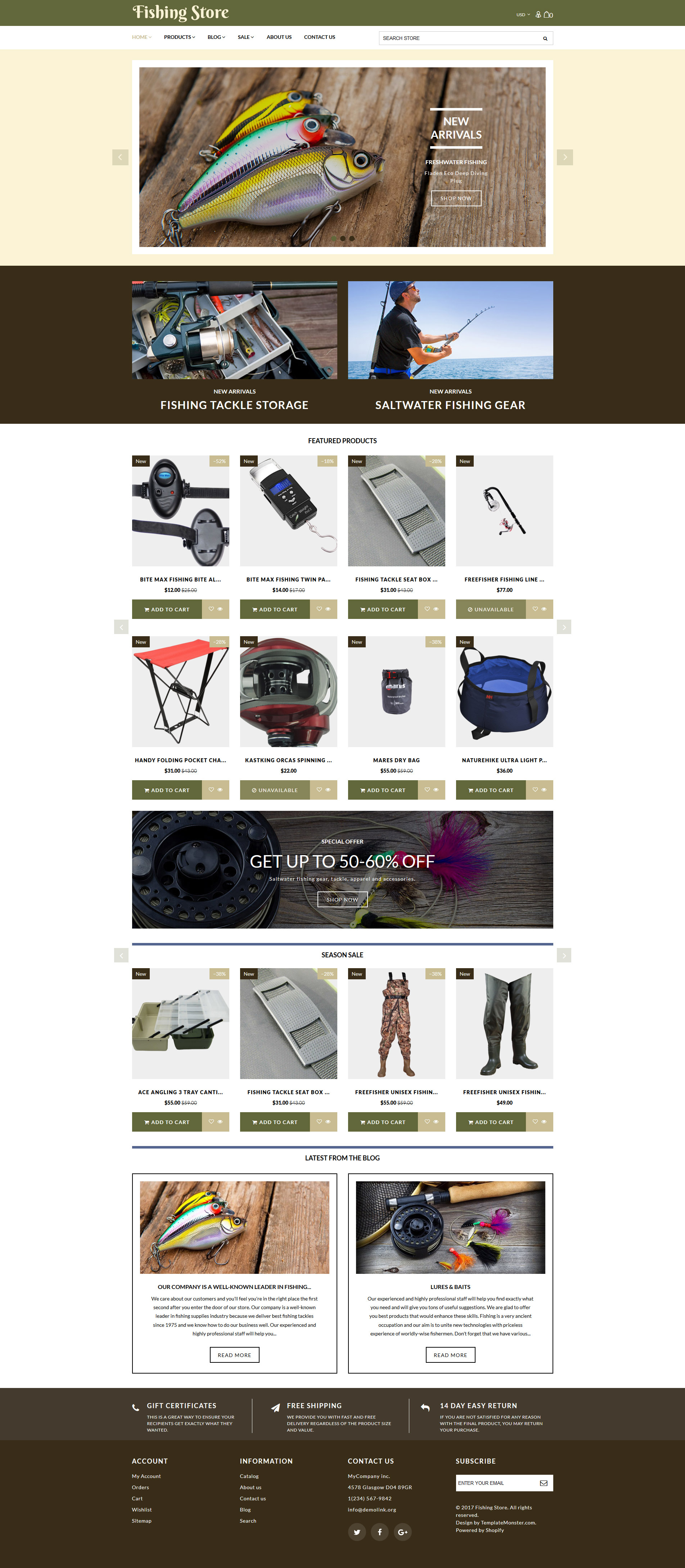 Fishing Store - Fishing Supplies & Equipment Shopify Theme