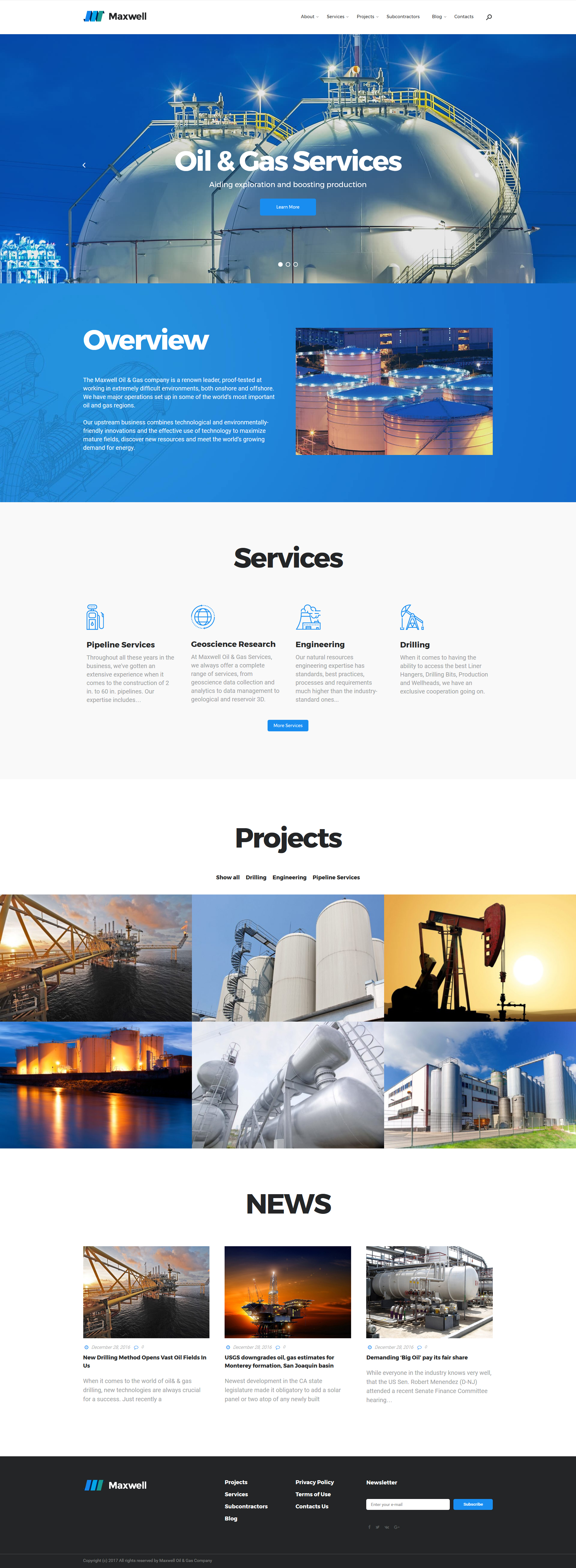 Petroleum - Oil & Gas Company Responsive WordPress Theme