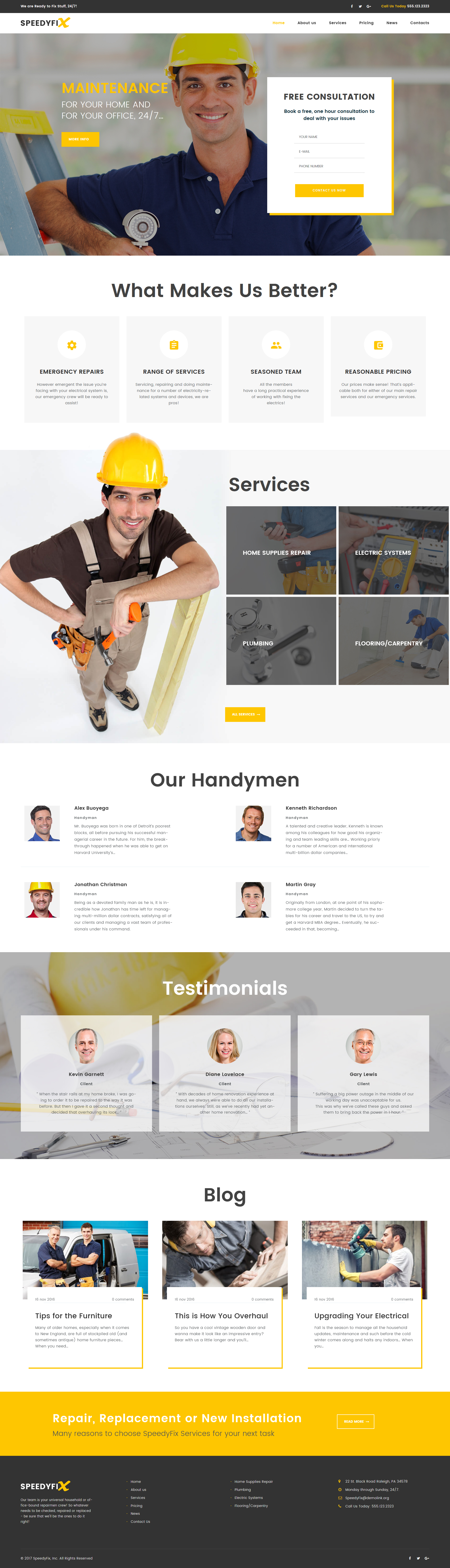 SpeedyFix - Handyman Services WordPress Theme