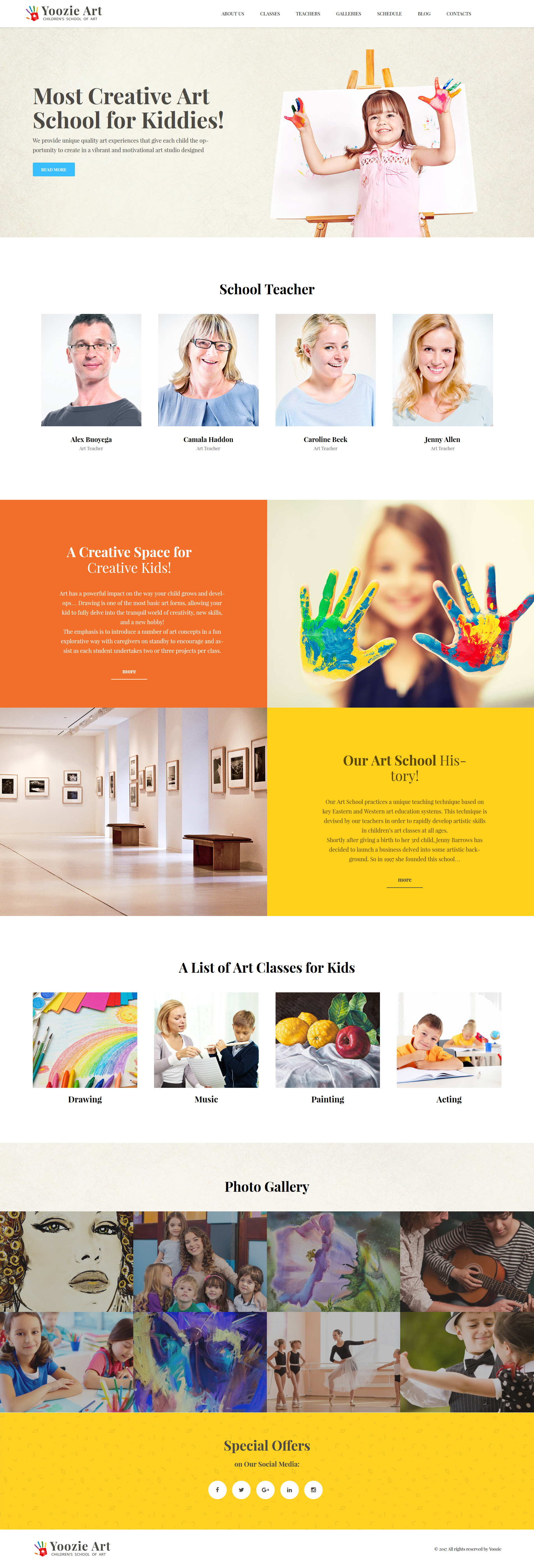 Yoozie - Children Art School WordPress theme