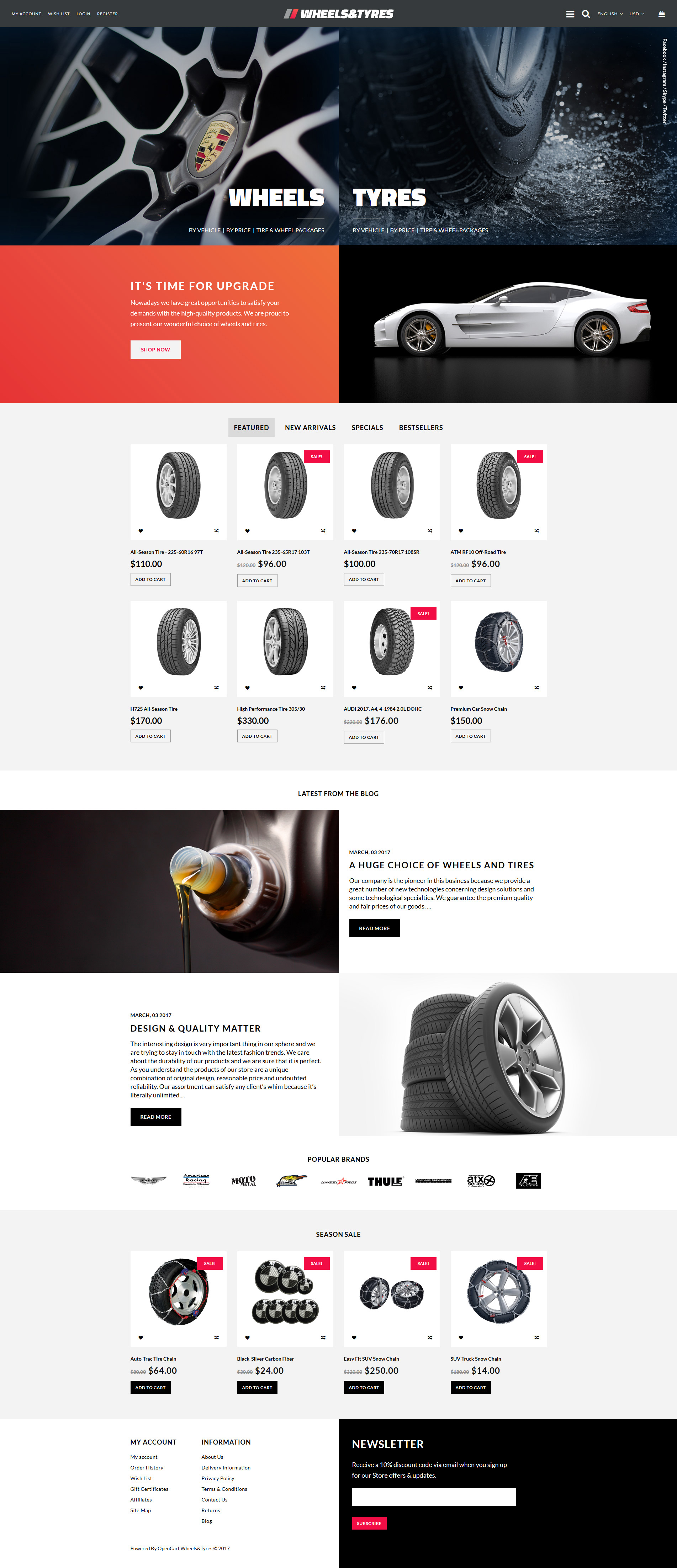 Wheels & Tyres OpenCart Template