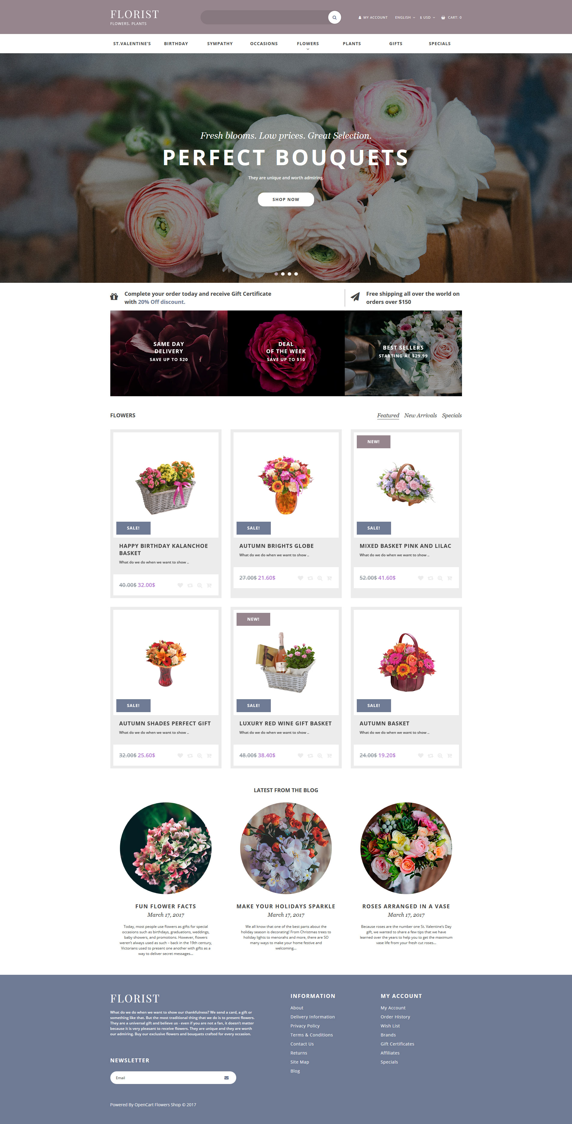 Flower Shop Responsive OpenCart Template