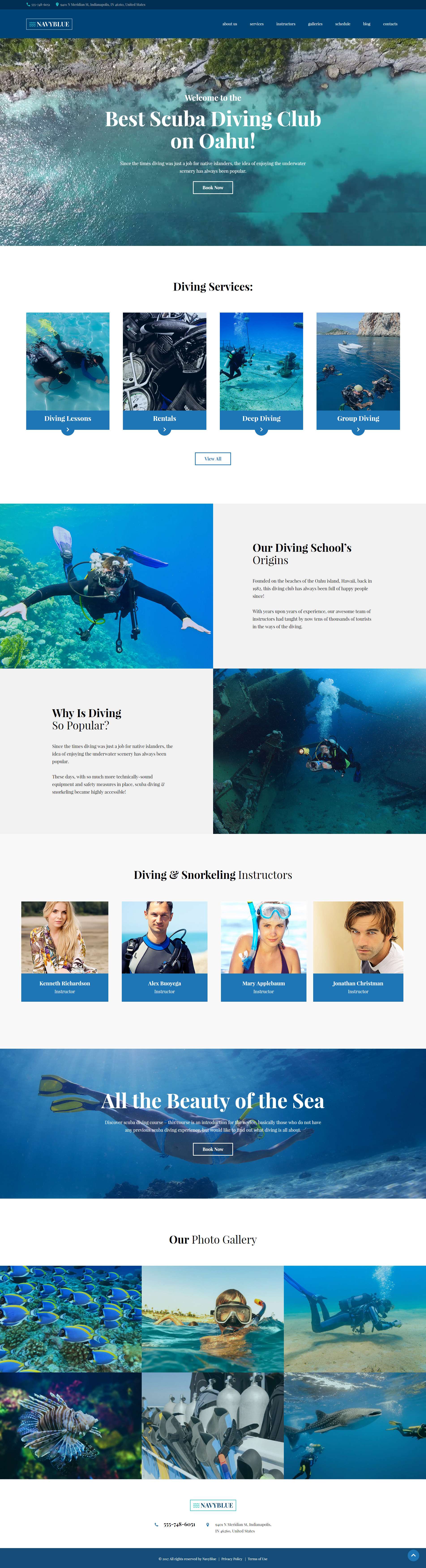 NavyBlue - Scuba Diving Club Responsive WordPress Theme