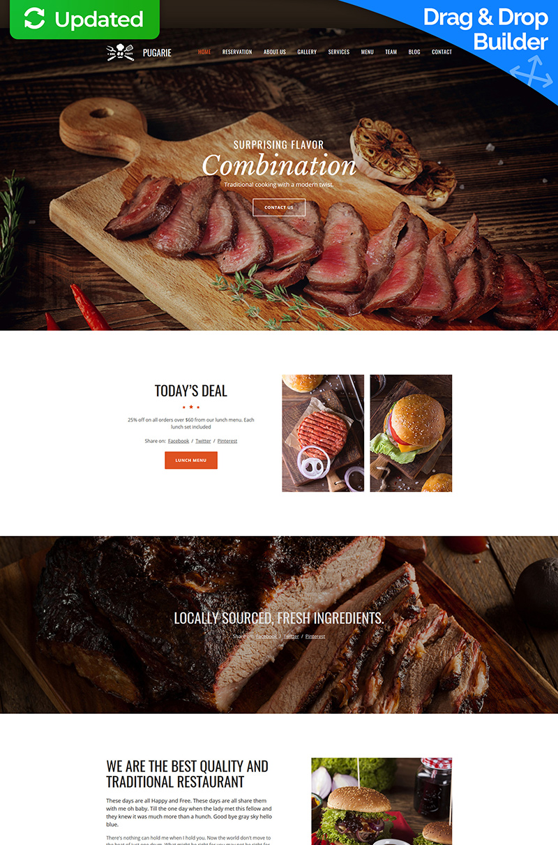 BBQ Restaurant Premium Moto CMS 3 Template