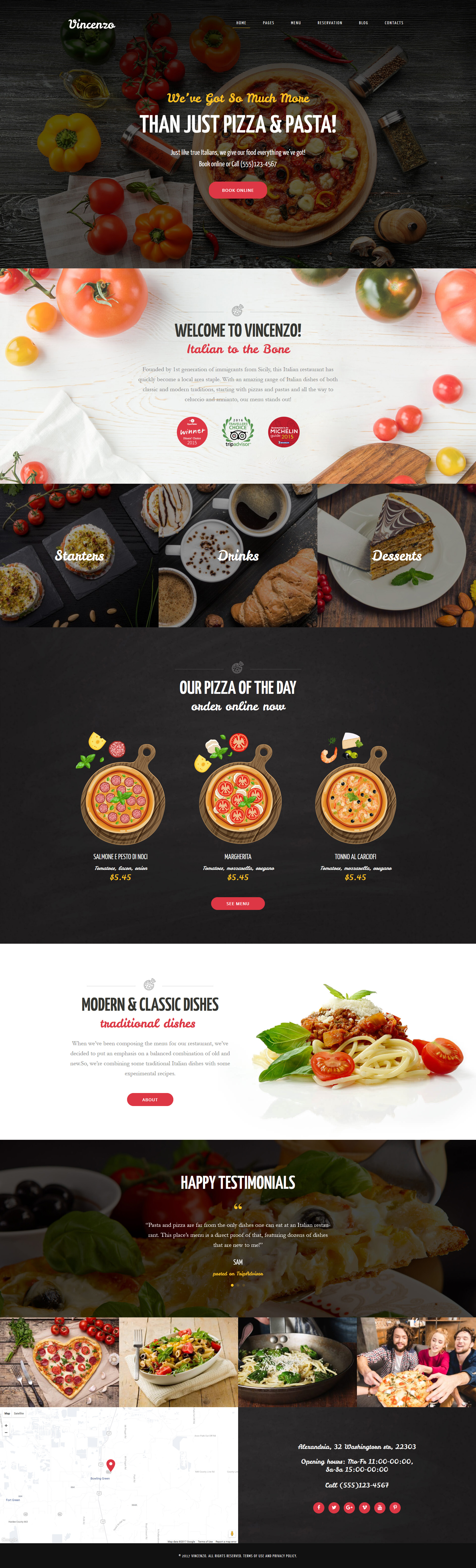 Vincenzo - Delicious Pizza Restaurant Responsive WordPress Theme