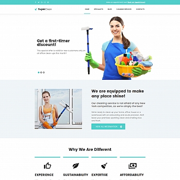 Clean Cleaner Moto CMS 3 Templates 63706