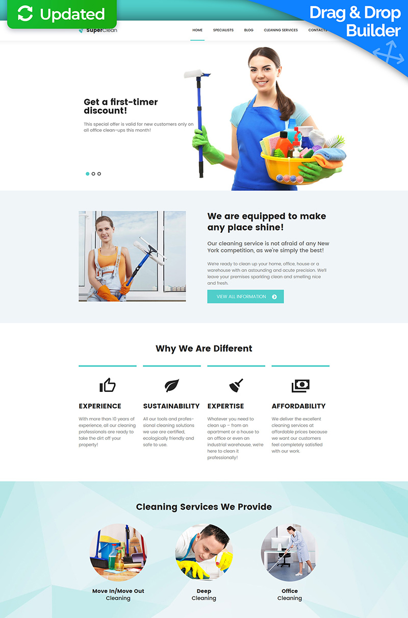 Cleaning Company Moto CMS 3 Template