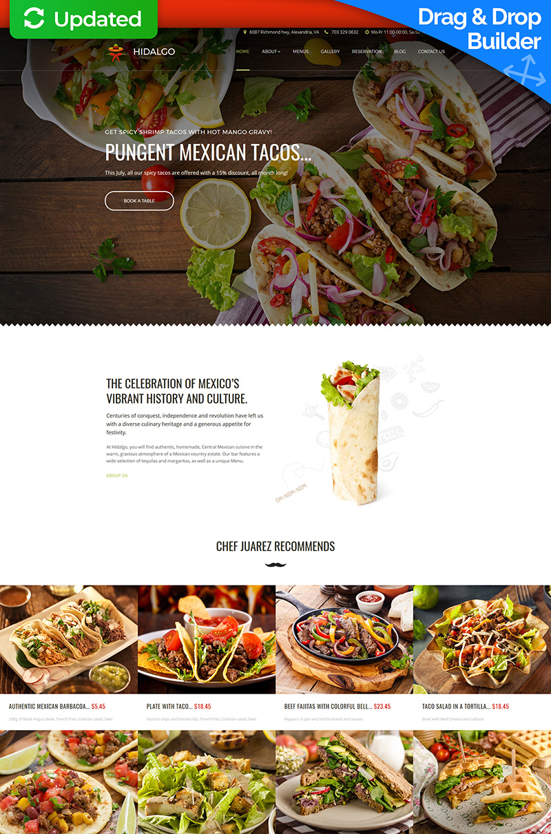 Mexican Restaurant MotoCMS Website Template