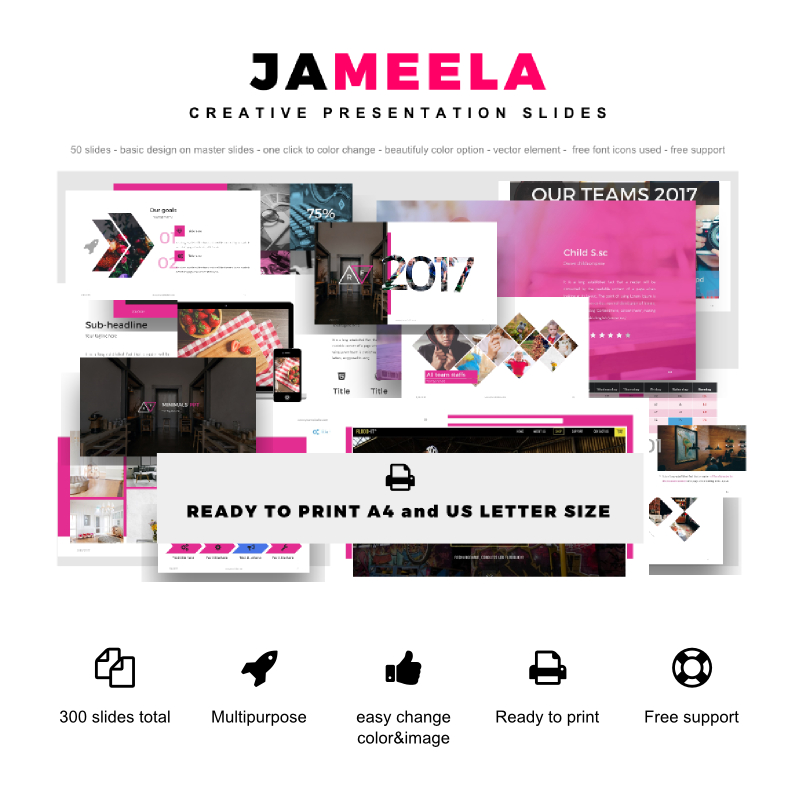 Jameela beautifully creative presentation PowerPoint template