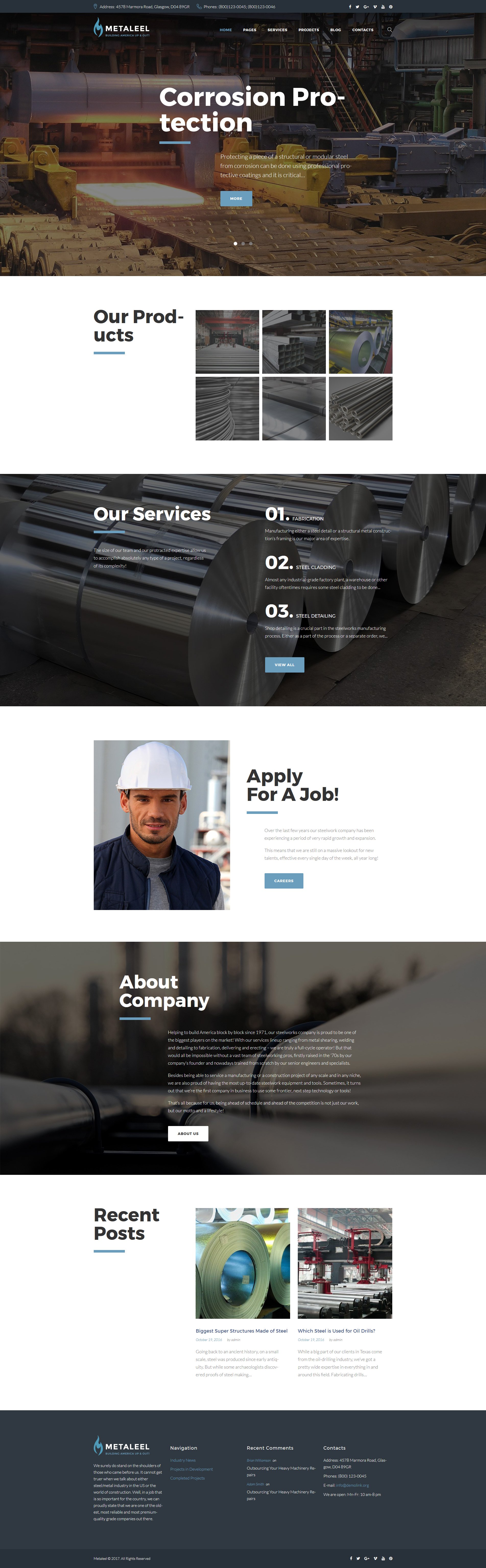 Mataleel - Industrial Company Website Template For WordPress