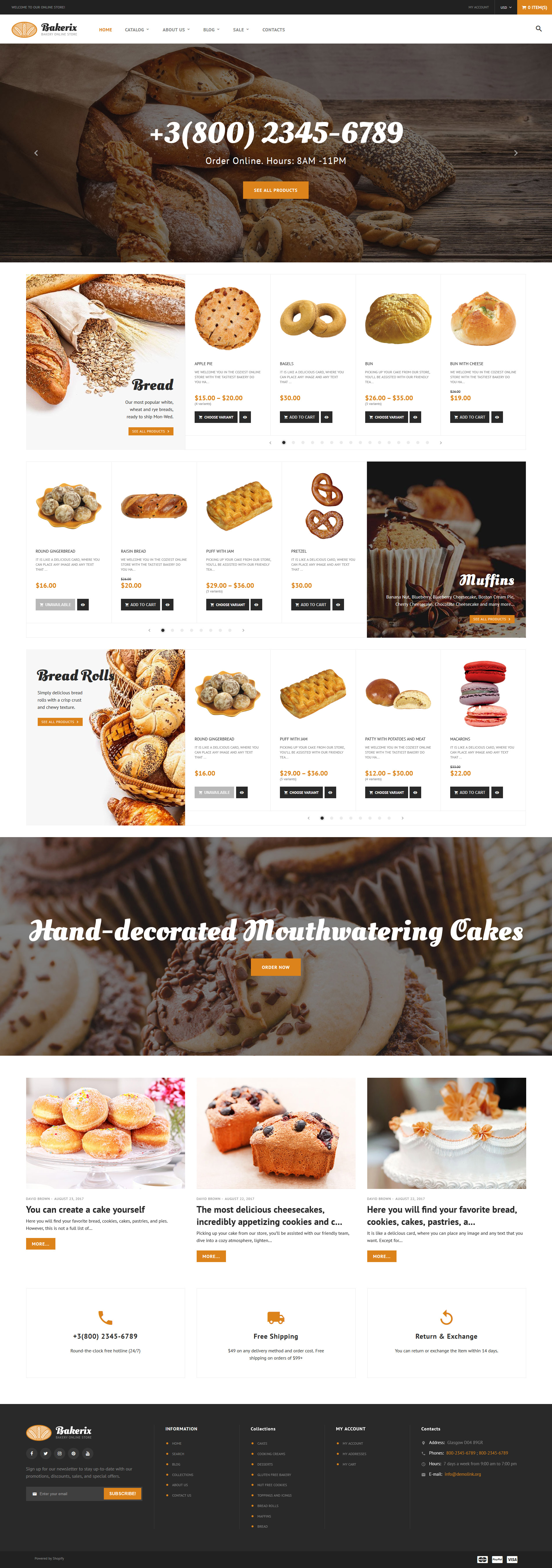 Bakery Responsive Online Store Shopify Theme