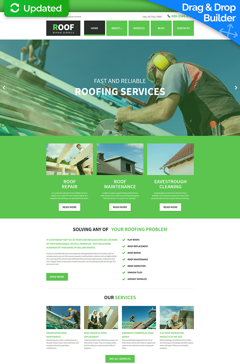 Best Roofing Moto CMS 3 Template