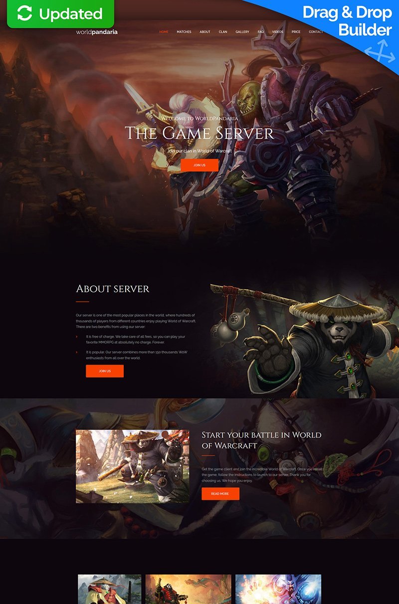 WorldPandaria - Game Portal Premium Moto CMS 3 Template