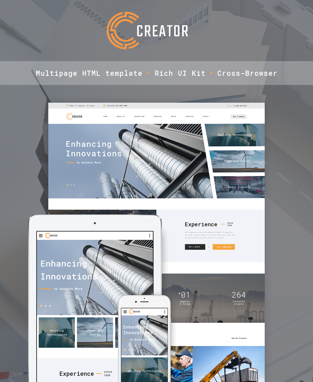 Creator - Metalworking Company Multipage Website Template