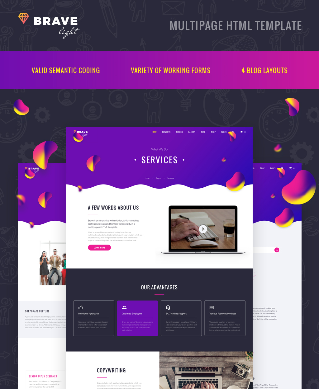 Brave Light - Creative Universal Multipurpose Website Template