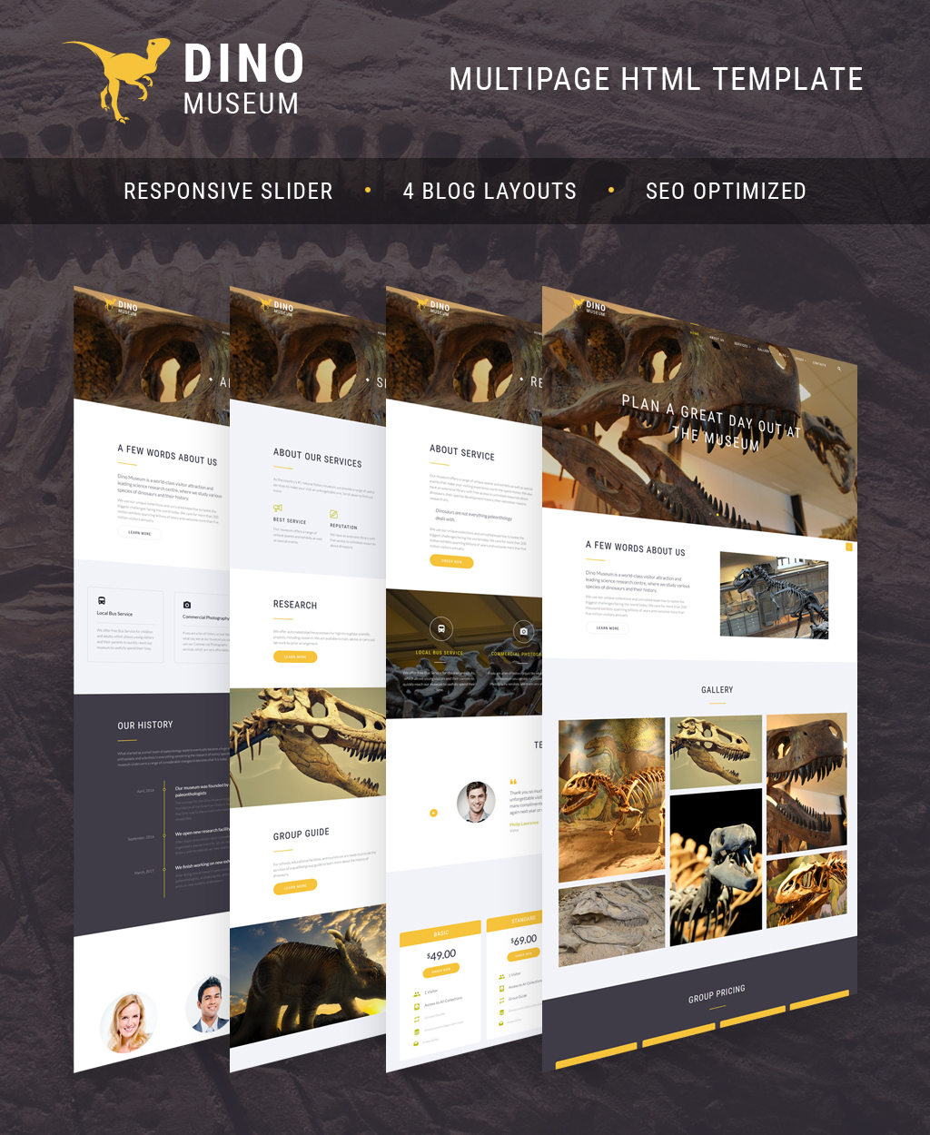 Dino Museum Website Template