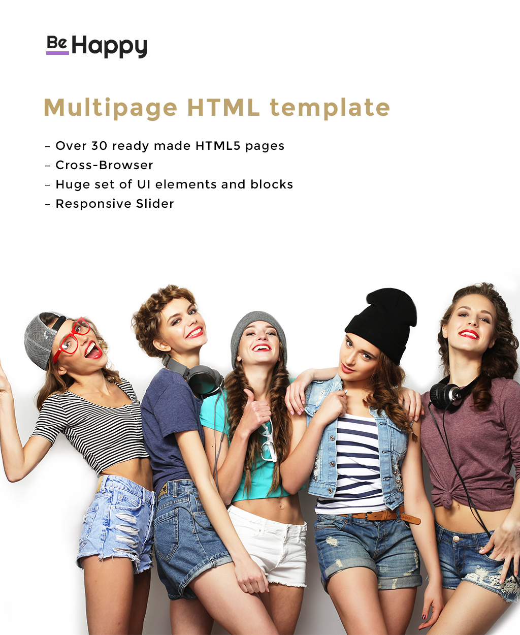 Be Happy - Health Magazine Multipage Website Template