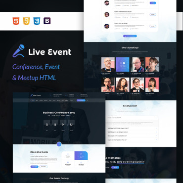 Conference Event Responsive Website Templates 64668