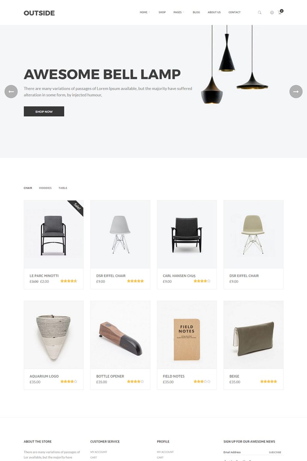 Outside - Minimalist WooCommerce Theme