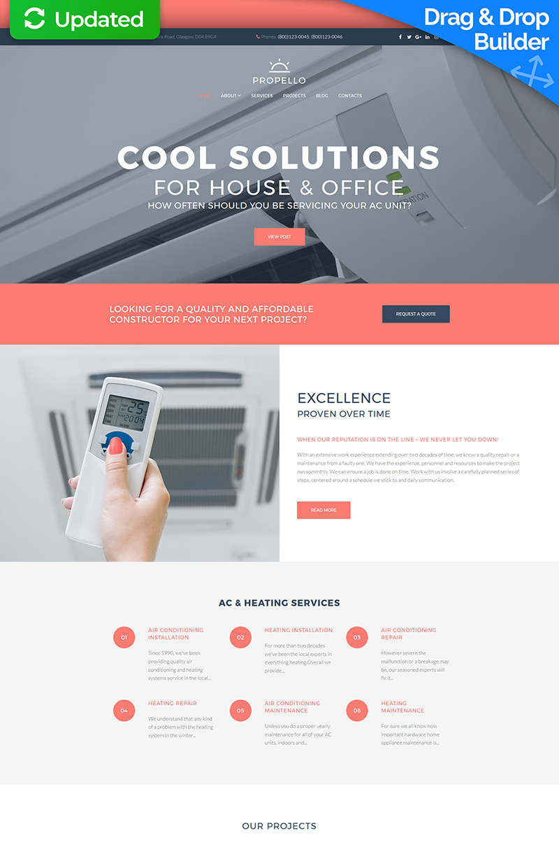 Air Conditioning Company Moto CMS 3 Template