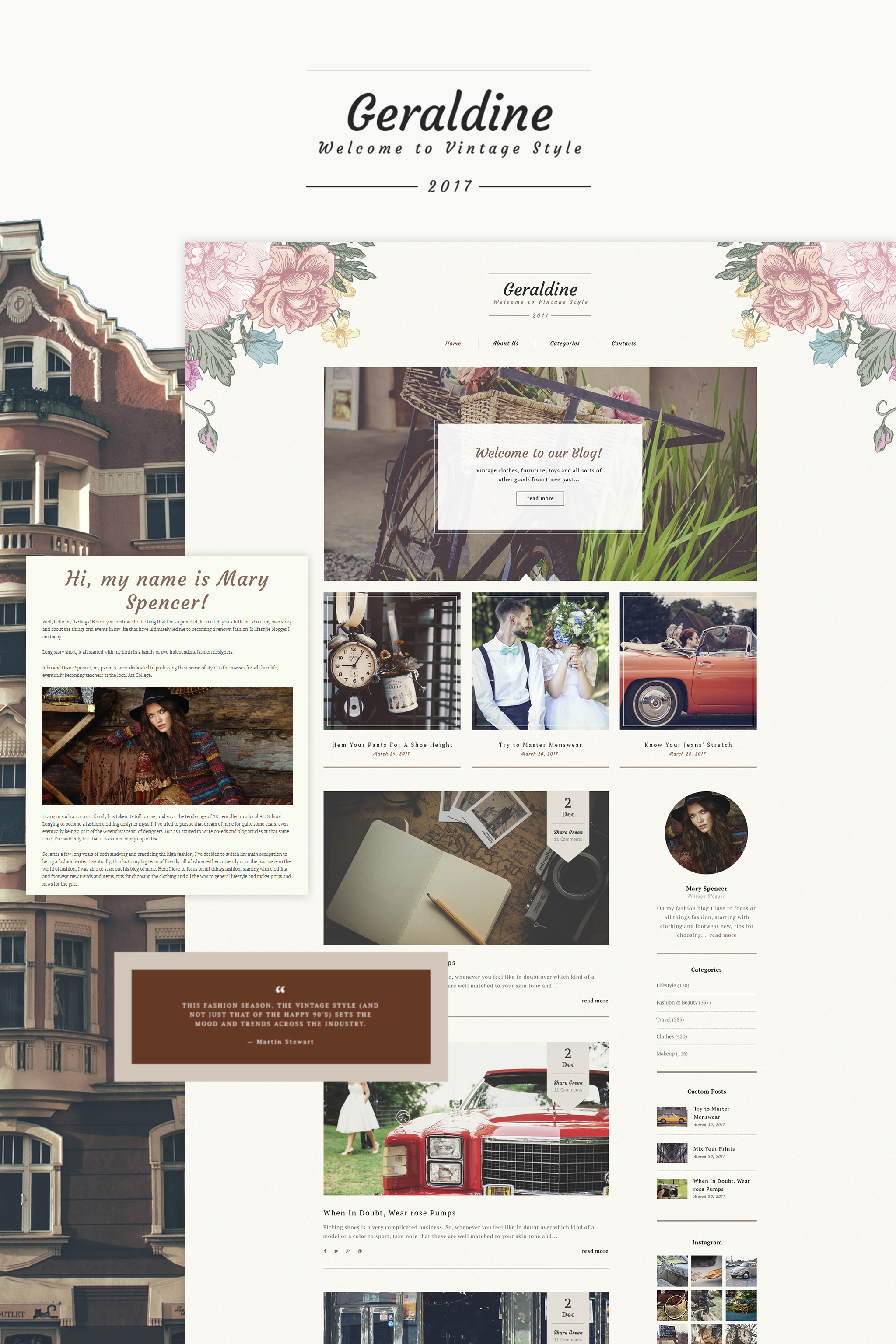 Geraldine - Vintage & Retro Blog WordPress Theme