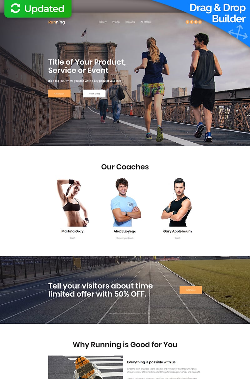 Running Responsive Landing Page Template