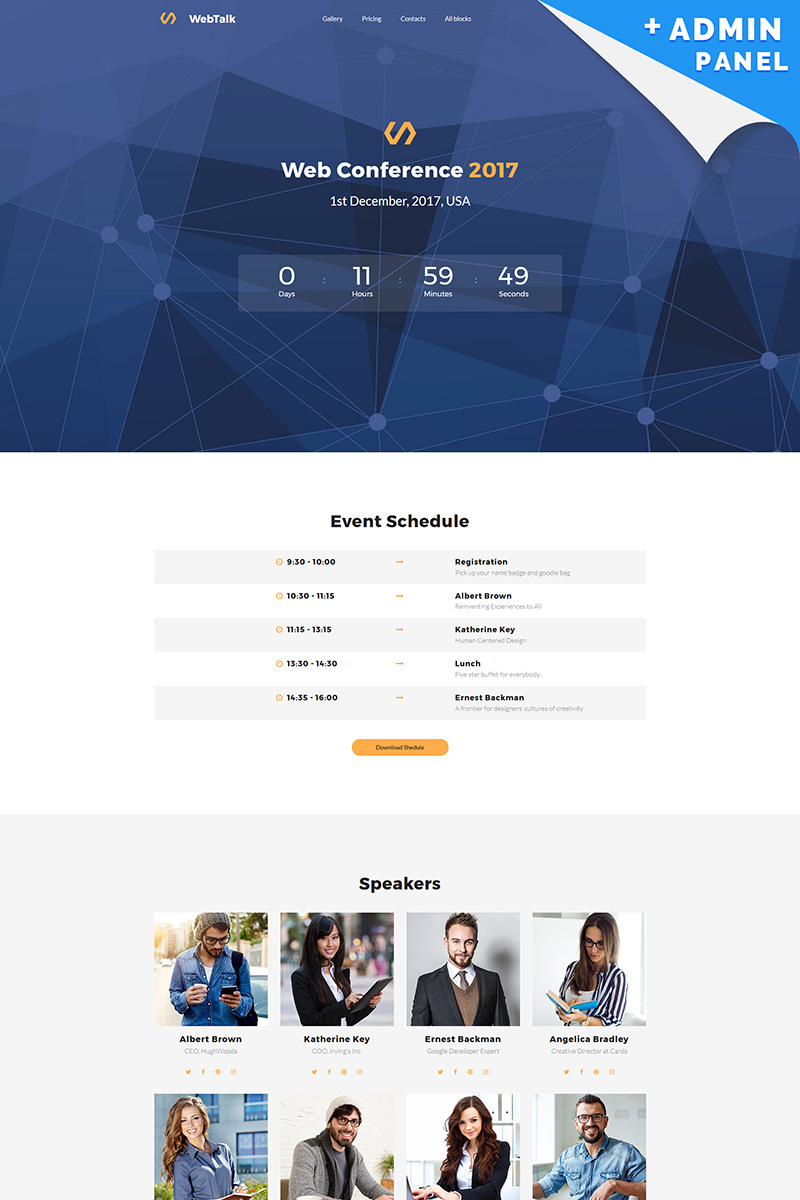 Web Talk - Conference MotoCMS 3 Landing Page Template