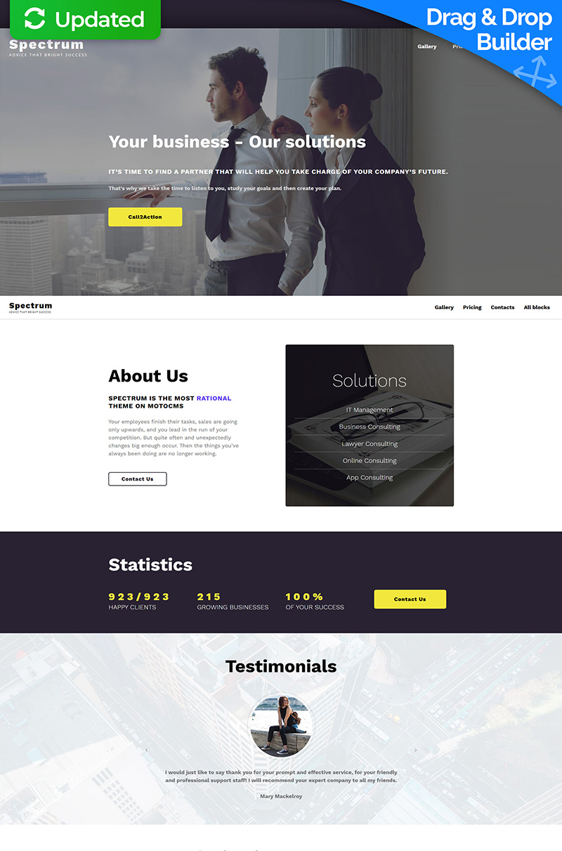 Spectrum - Consulting MotoCMS 3 Landing Page Template