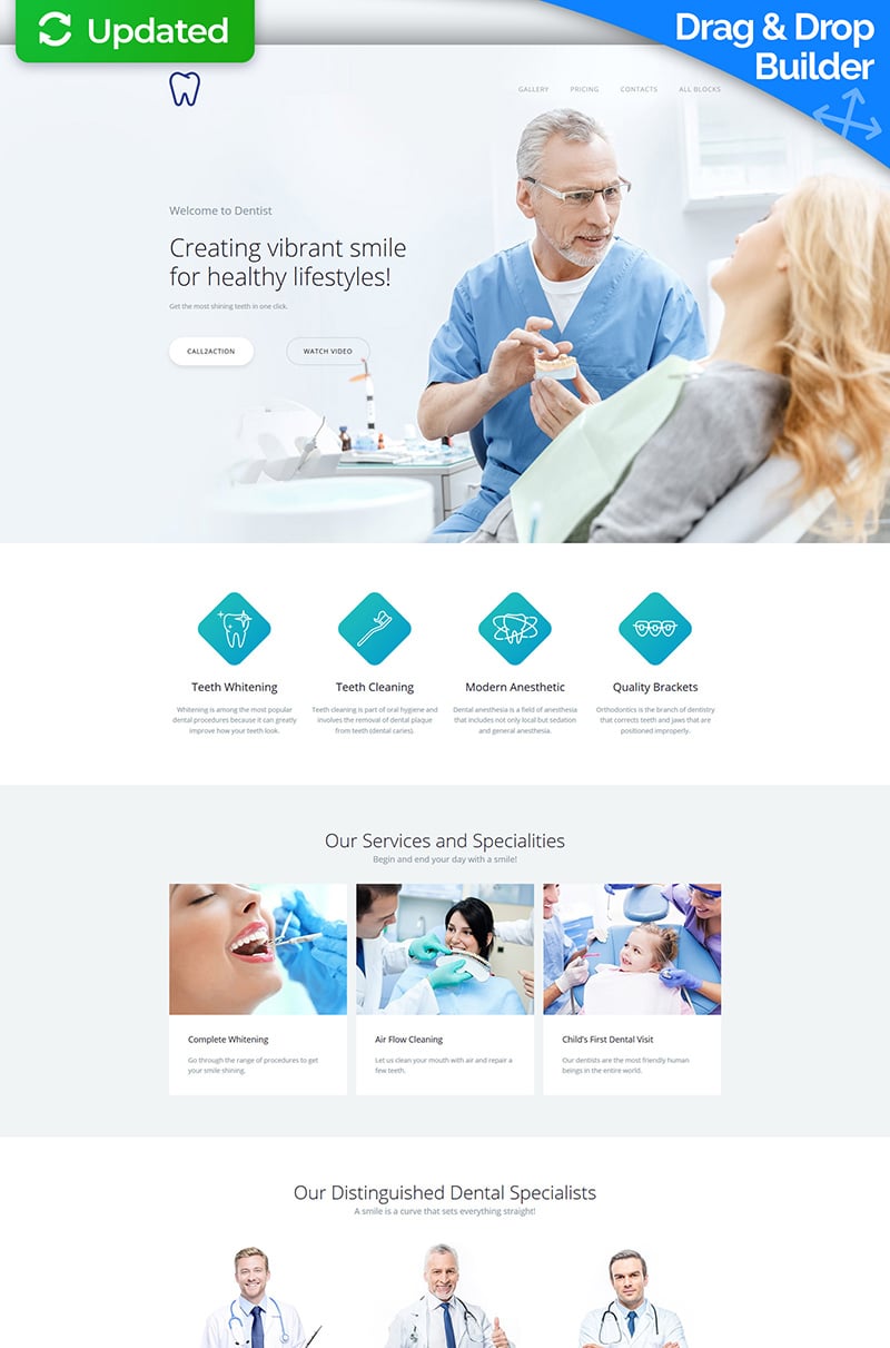 Skyline - Dentist MotoCMS 3 Landing Page Template