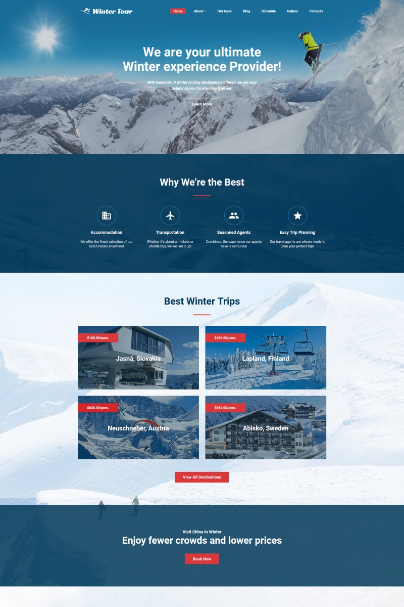WinterTour - Best Travel Agency Moto CMS 3 Template