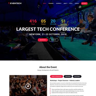 Conference Counter Responsive Website Templates 65142