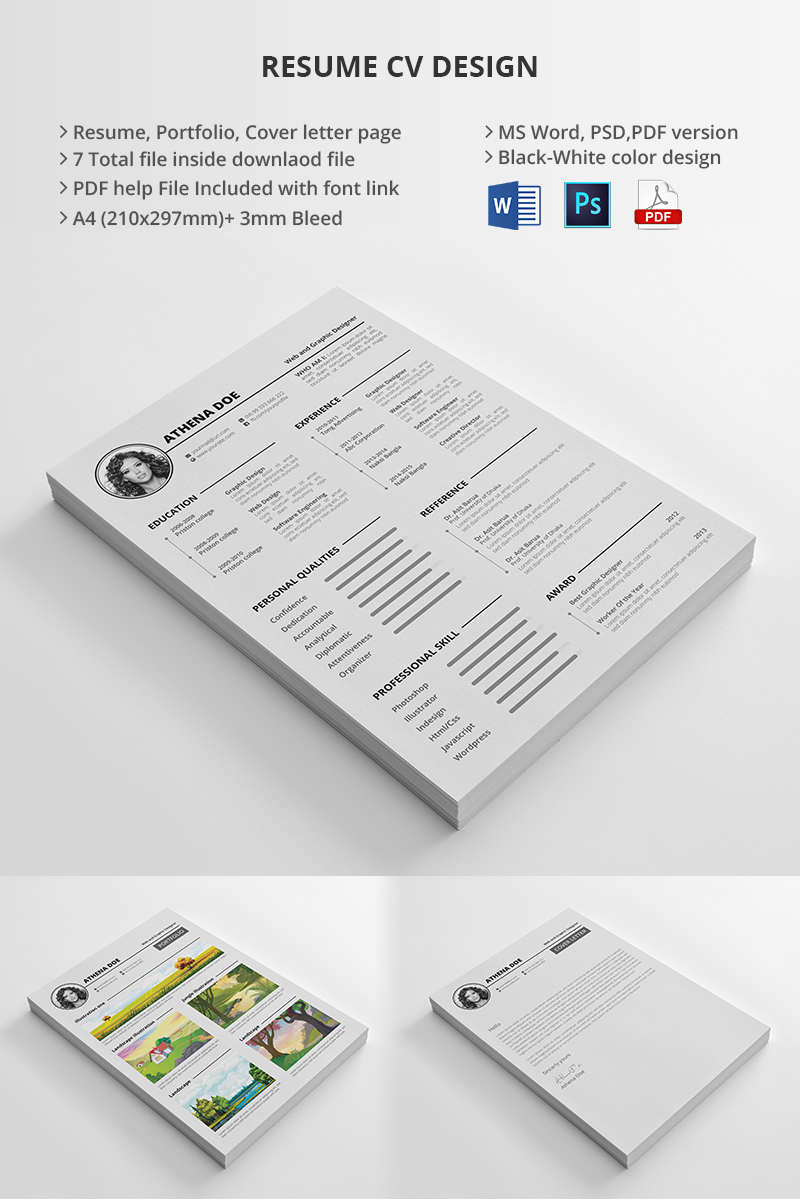 MS Word And PSD CV Resume Template