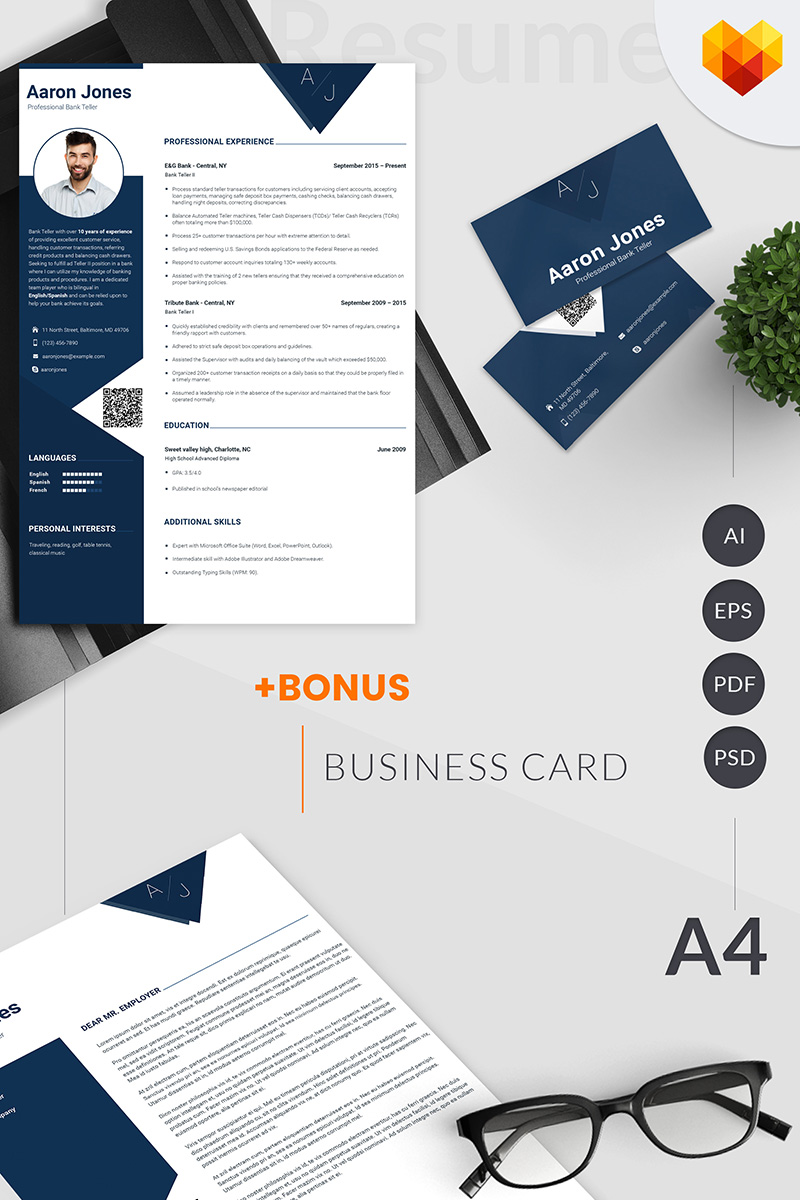 Aaron Jones - Bank Teller Resume Template