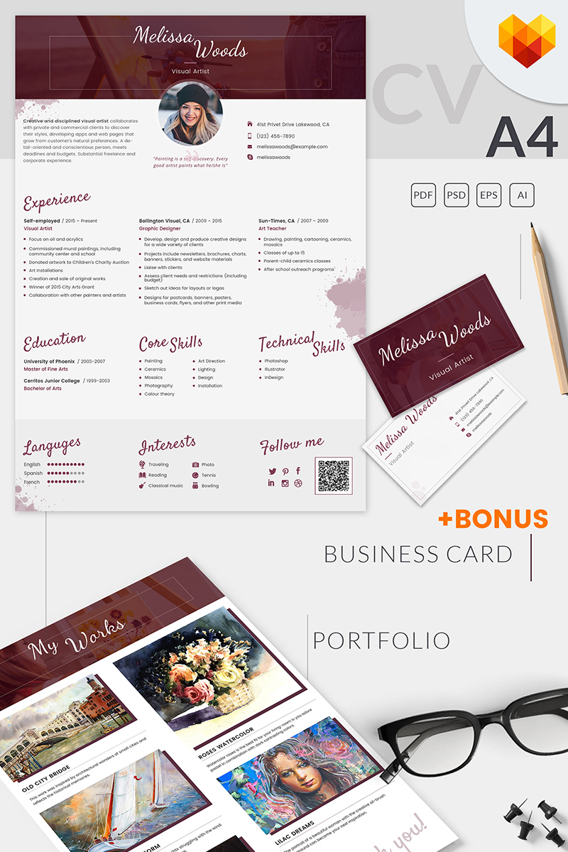 Melissa Woods - Visual Artist Resume Template