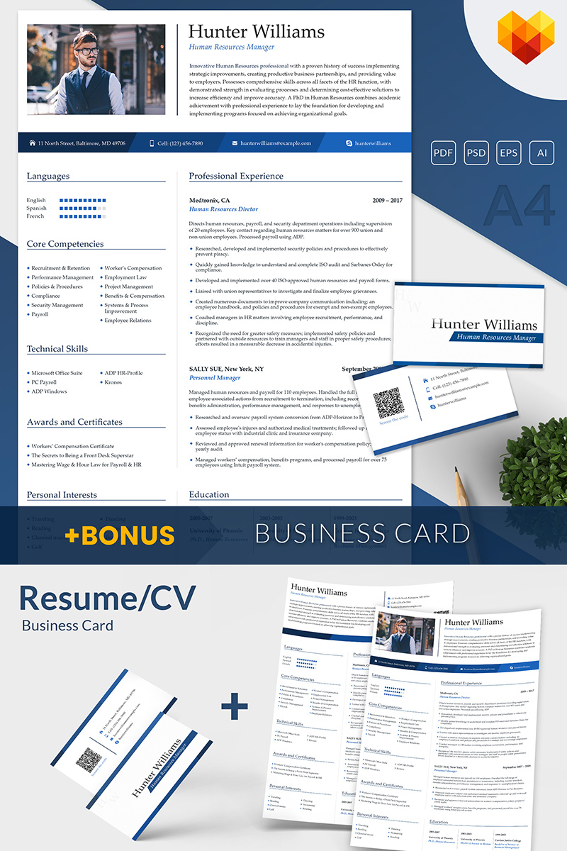 Hunter Williams - Human Resources Manager Resume Template