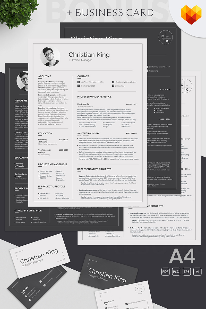 Christian King - Project Manager Resume Template