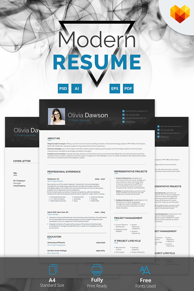 Olivia Dawson - Project Manager Resume Template