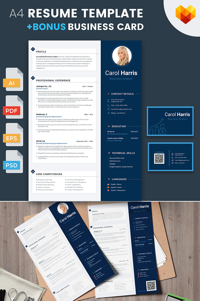 Carol Harris - Business Analyst and Financial Consultant Resume Template