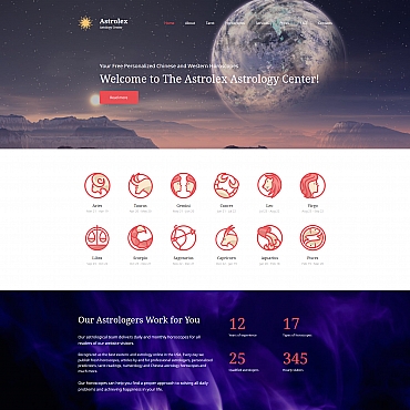 Astrology Signs Moto CMS 3 Templates 65304