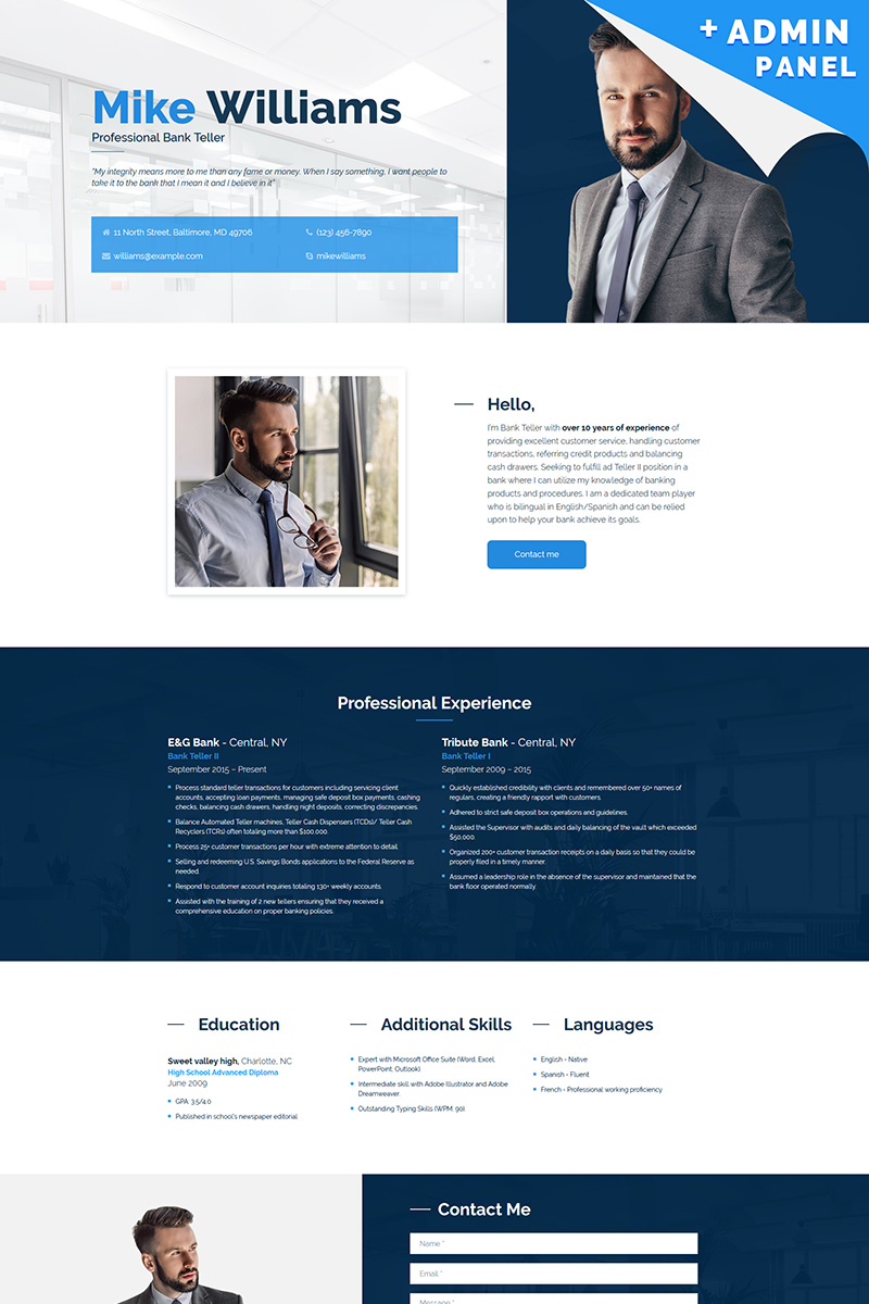 Bank Responsive Landing Page Template