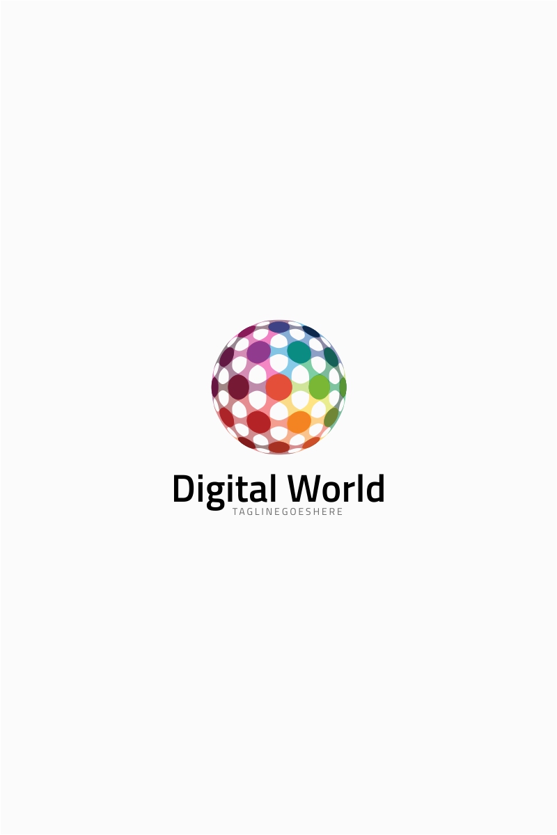 Colorful Digital World Logo Template