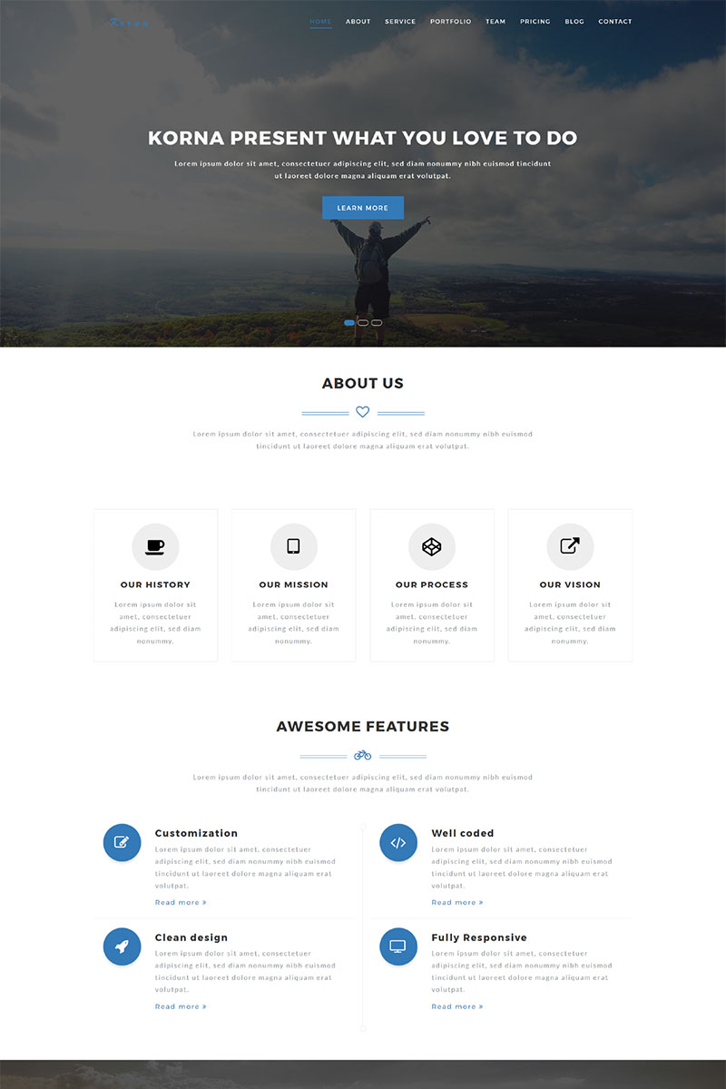 Korna - Portfolio Creative Landing Page Template