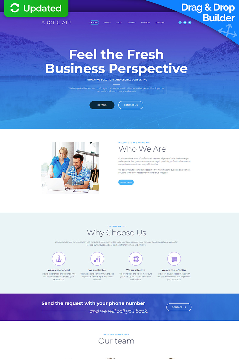 Arctic - Business Startup Moto CMS 3 Template