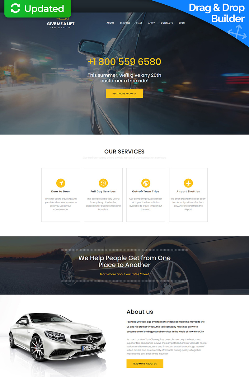 Give Me a Lift - Taxi Booking Moto CMS 3 Template