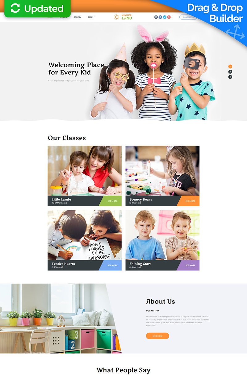 KinderLand - Kids Center Moto CMS 3 Template
