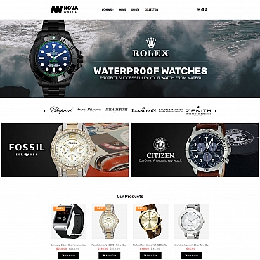 Watches Shop MotoCMS Ecommerce Templates 65585