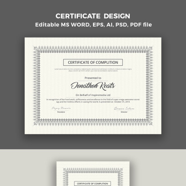 Stationary Design Certificate Templates 65668