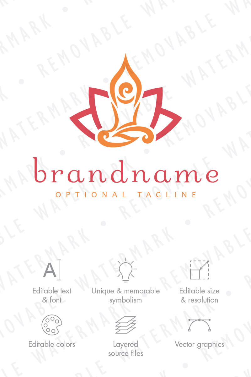 Praying Lotus Logo Template