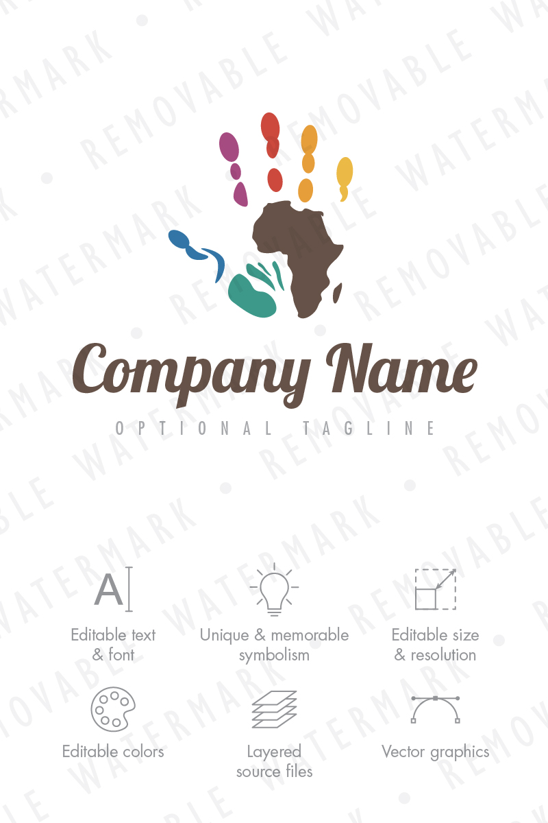 Hands for Africa Logo Template