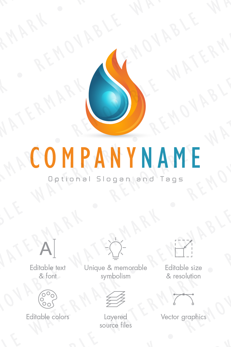 Burning Fluid Logo Template